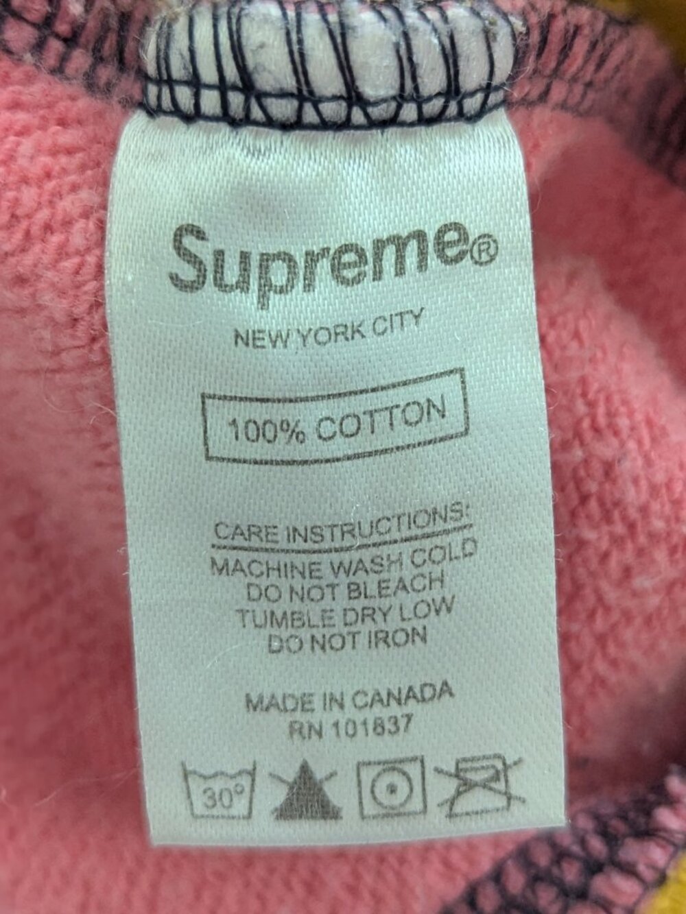 Supreme Multi-Color Patchwork Hooded Sweatshirt Size Small - Picture 8 of 15